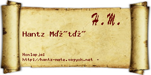 Hantz Máté névjegykártya